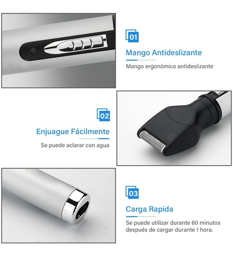 Imagen 4 de 7 de Rasuradora Eléctrica De Barba/nariz Cabezas Intercambiables