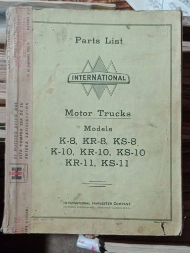 Manual International Motors K8 K10 K11 Original 