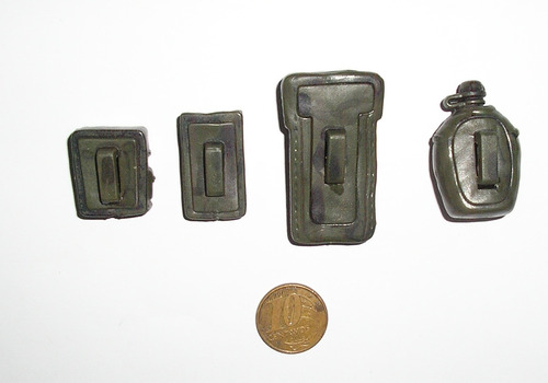 Acessório #158 Lote 4 Bolsos Miniatura P/ Boneco Escala 1/6 (Usado)