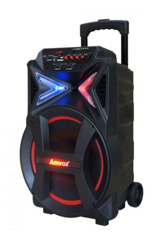 Caixa de som Amvox Power X Aca 400 Strondo portátil com bluetooth preta 110V/220V