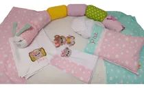 Comprar Set De Cuna, Chichonera Acolchado Personalizado Mas Sabanas Animalitos Multicolor