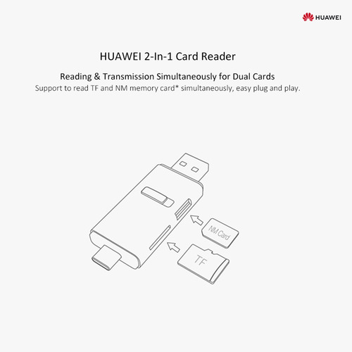 Lector De Tarjeta Huawei 2 En 1 + Tarjeta De Memoria Nm Usb