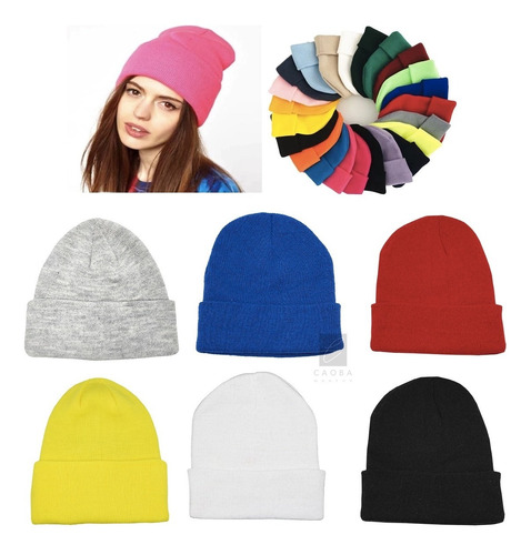 Combo X6 Gorros Lana Beanie Rocky Colores Lisos Unisex