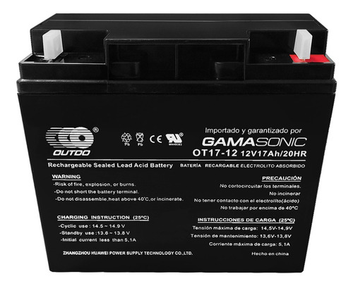 Imagen 2 de 6 de Batería12v 17ah Gel Grupo Electrógeno Generadores Recargable