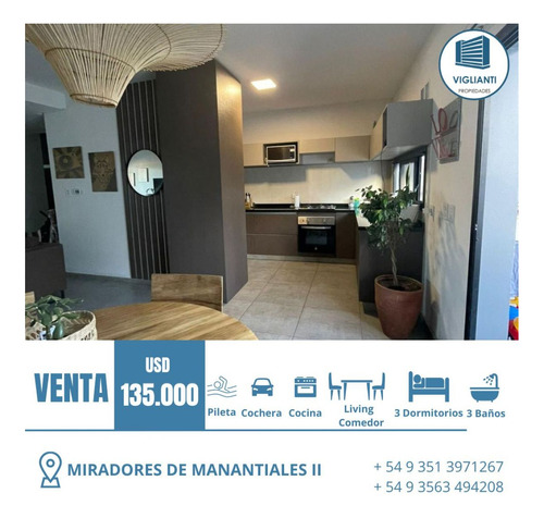 Venta Hermoso Duplex- Con Pileta- Miradores De Manantiales Ii - O P O R T U N I D A D