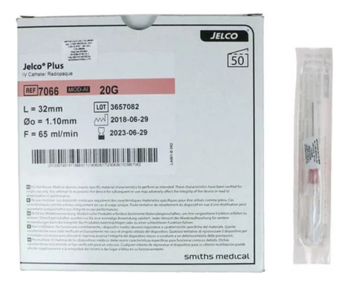 Catéter Intravenoso Jelco 20 G Con Diámetro De 20mm - 50 Packs X 50 Unidades