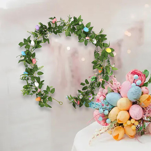 Guirnalda De Huevos De Pascua, Decoración Floral 200cm