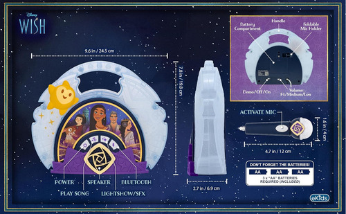 Micrófono Ekids Disney Wish Karaoke con altavoz Bluetooth