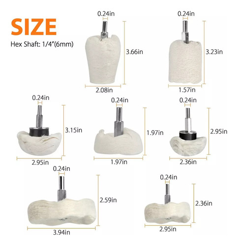 7piezas Kit De Aluminio Pulido Con Rueda Pulida Para Taladro
