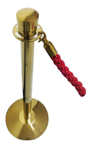 Pedestal Separador De Fila Dourado Com Cordão Vermelho