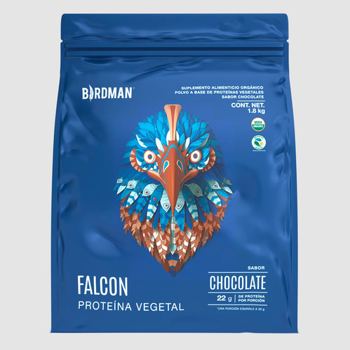 Proteína Vegetal Orgánica Falcon 1.8kg Birdman Chocolate