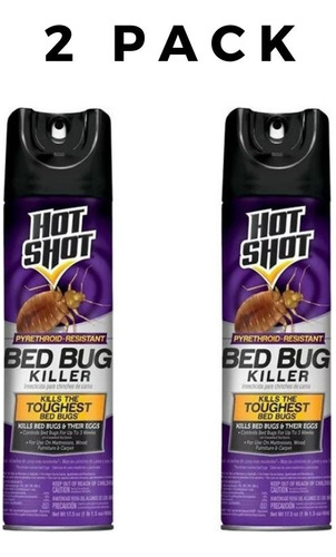 2 Pack Hot Shot Bed Bug Mata Chinches Pulgas  Cama 496g C/u