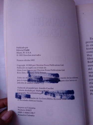 Gemas Del Genesis Barbara Honour (Usado)