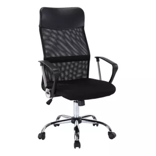 Silla De Oficina Ejecutiva Ergonomica Escritorio Respaldo Malla Mesh De Alta Calidad Altura Ajustable Ruedas Giratorias Asiento Acolchado Base Cromada Peso Soportado 120 Kg Soporte Lumbar Comoda