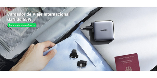 Cargador Universal 65w Ugreen + Cable Usb-c-lightning 60759