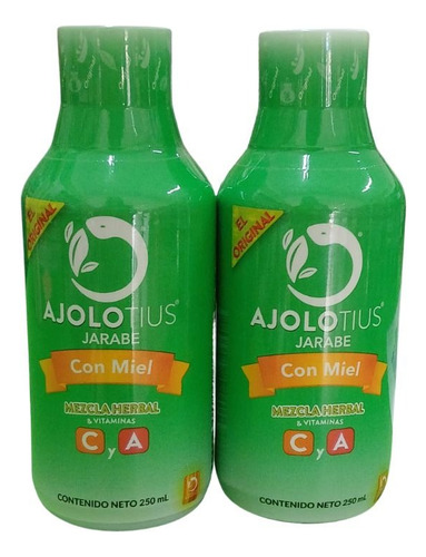 Ajolotius Jarabe Con Miel 250ml Suplemento Natural 2 Piezas