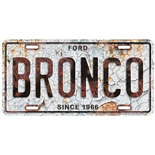 Placa De Matrícula De Metal Ford Bronco 6 X 12 Fondo O...