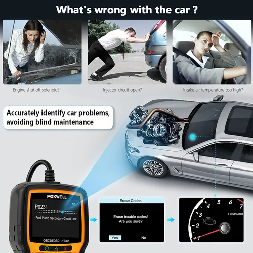 Foxwell Nt301 Obd2 Escaner Profesional Mejorado Obdii Lector