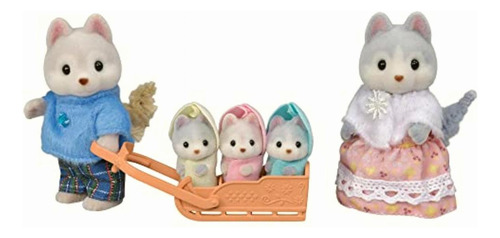 Calico Critters Husky Family, Juego De 5 Cifras