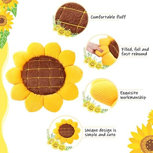 Coume 2 Piezas De Cojines De Suelo Con Forma De Girasol Amar
