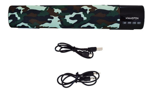 Caixa De Som Bluetooth Super Bass Usb, P2, Sd Card Camuflado