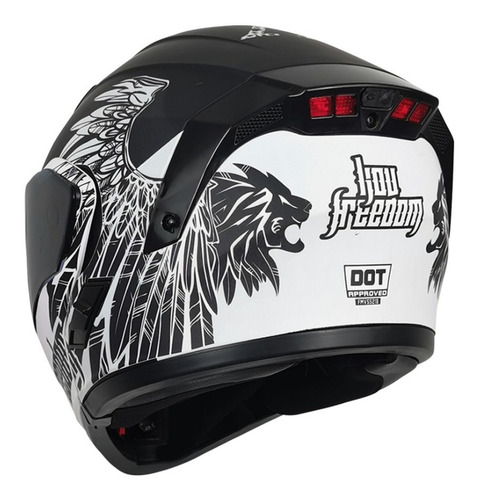 Imagen 5 de 9 de Casco Kov Estelar Abatible Luz Led Con Gafas Certificado Dot
