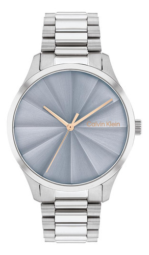 Reloj Calvin Klein Burst Para Mujer De Acero 25200230 Ss Color De La Malla Plateado Color Del Bisel Plateado Color Del Fondo Celeste