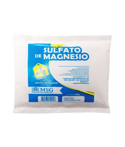 Sulfato De Magnesio - Sal De Epsom Neutrology X 250 Gr