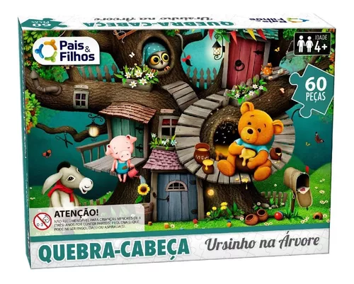 Quebra Cabeça Infantil Animais Bichos Floresta 60 Peças Pais e