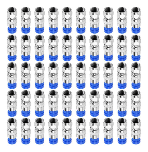 Conectores De Compressão 50pcs Rg6, Cabo Coaxial, Impermeáve