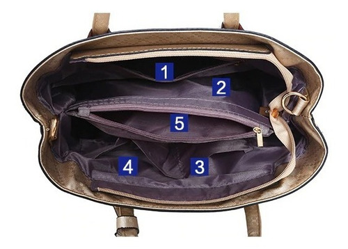 Set 6 Bolsas Cuero Sintetico Moda Dama Mujeres Cosmetiquera