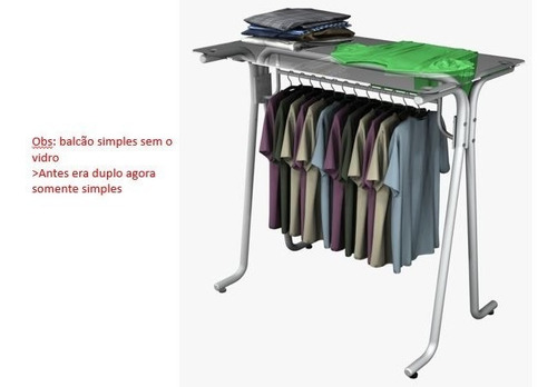 Imagem 2 de 2 de Arara Balcão Cabideiro Duplo 120 Cm Sem O Vidro