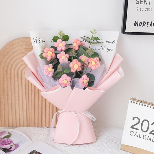 Flores De Ganchillo Completadas, Ramo Tejido A Mano, Kit De