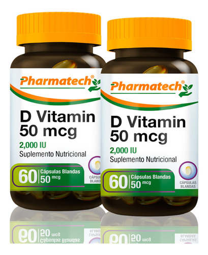 Vitamina D 2000ui Pharmatech 60 Caps Blandas Pack X2