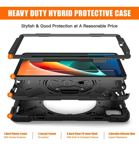 B Funda Resistente Con Correa P/tablet Xiaomi Pad 5/5 Pro 11