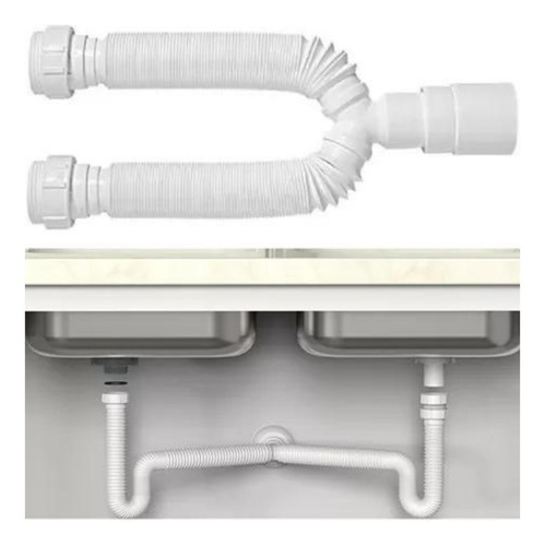 Sifão duplo tubo extensivo branco Franke 14858