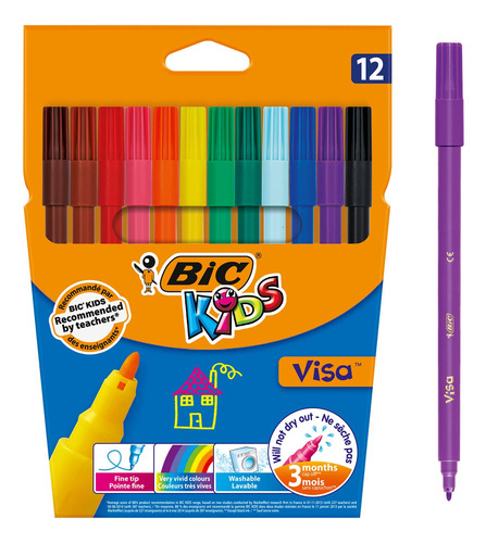 Bic Kids Visa - Bolígrafos Para Colorear (paquete De 12)