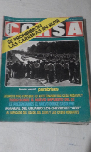 Revista Corsa Parabrisas. 544. 1976. Prohiben Carreras Rutas