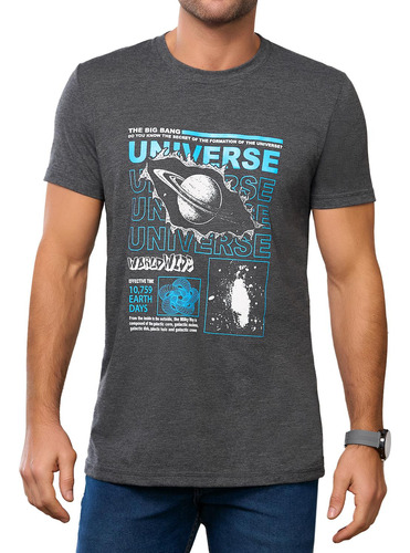 Camiseta Universe Gris Osc Para Hombre Croydon