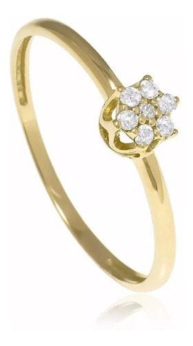 Anel Chuveiro Em Ouro Amarelo 18k(750) Com Diamantes