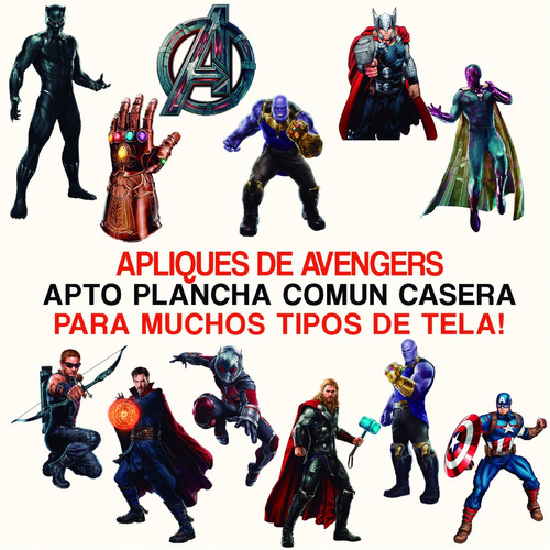 Parches Termoadhesivos Avengers Marvel Aplique Textil 1