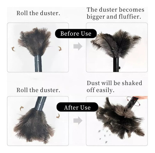 Plumero Retráctil De Plumas De Avestruz Para Eliminar El Pol