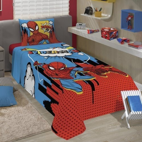 Jogo De Cama Solteiro Homem Aranha Spider Man 2 Peça Lepper