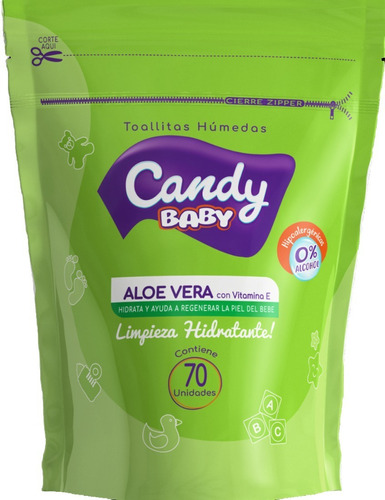 Toallitas Humedas Limpieza Para Bebes Candy Baby X 70u