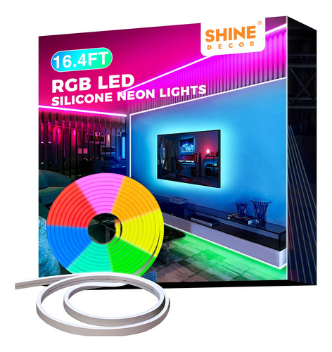 Shine Decor - Tira De Luces Led Rgb De Neon De 12 V Regulabl