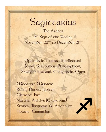Sagitario -el Arquero- Arte De Pared Con Signo Del Zodiaco,