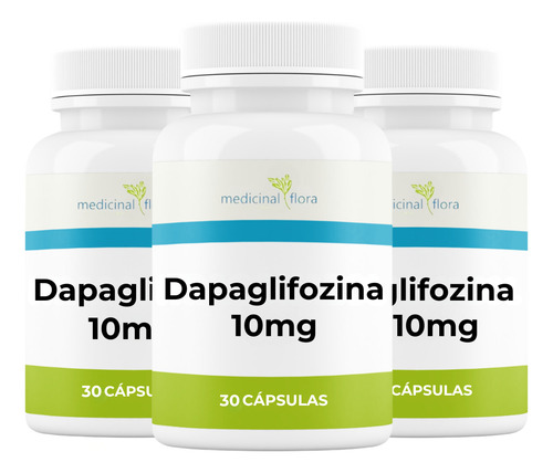 Kit 3 Potes Dapaglifozina 10mg - 30 Cápsulas Sabor Sem Sabor