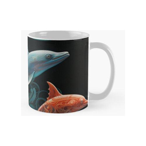 Taza Delfines Místicos En El Océano Más Profundo Calidad Pre