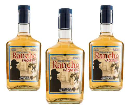 Tres Botellas Licor De Agave Rancho Vaquero 750 Ml