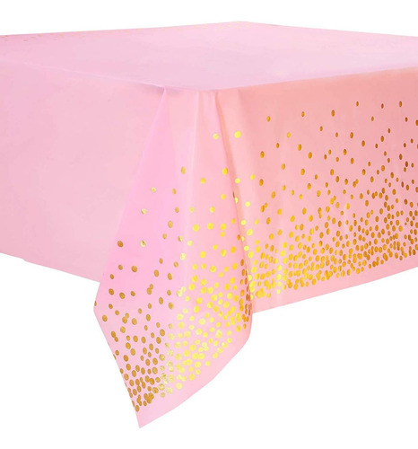 108x54 4 Paquetes Mantel Desechable Rosa Y Dorado Para Mesa 